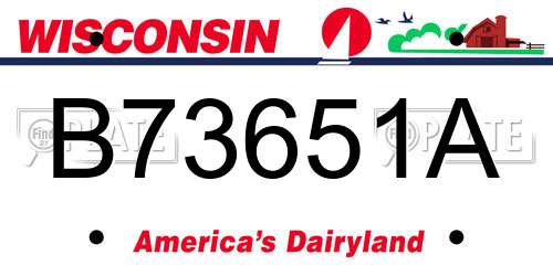 B73651A Wisconsin License Plate