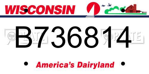 B736814 Wisconsin License Plate