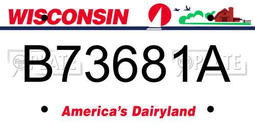 B73681A Wisconsin License Plate
