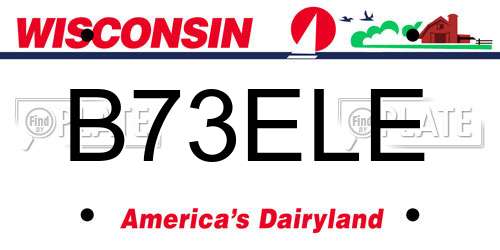 B73ELE Wisconsin License Plate