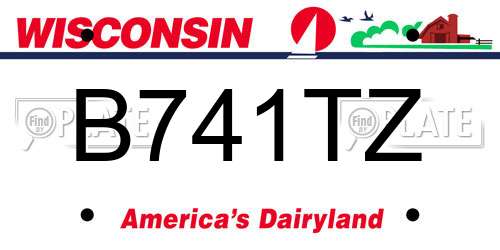 B741TZ Wisconsin License Plate