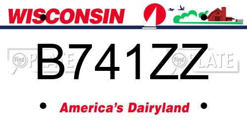 B741ZZ Wisconsin License Plate