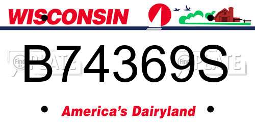 B74369S Wisconsin License Plate