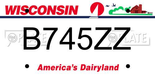 B745ZZ Wisconsin License Plate