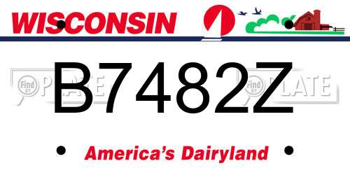 B7482Z Wisconsin License Plate