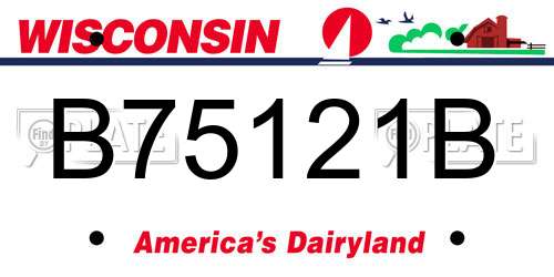 B75121B Wisconsin License Plate