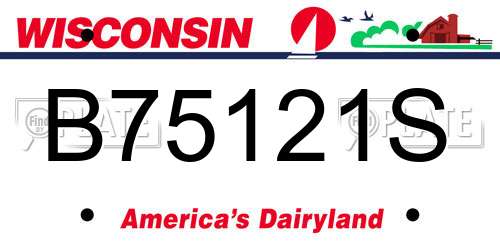 B75121S Wisconsin License Plate