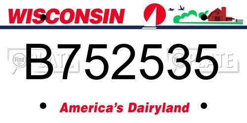 B752535 Wisconsin License Plate