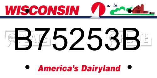 B75253B Wisconsin License Plate
