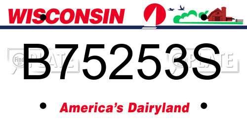 B75253S Wisconsin License Plate