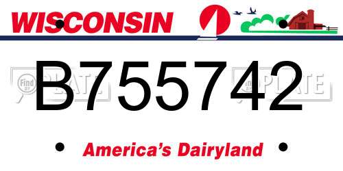 B755742 Wisconsin License Plate