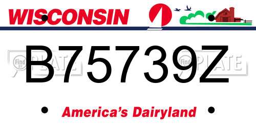 B75739Z Wisconsin License Plate