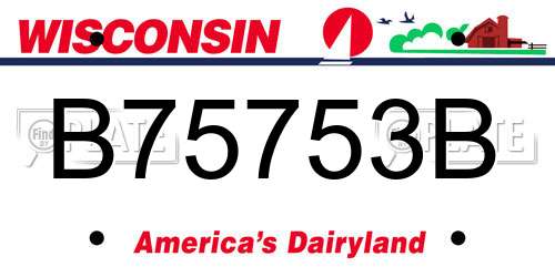 B75753B Wisconsin License Plate