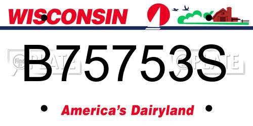 B75753S Wisconsin License Plate