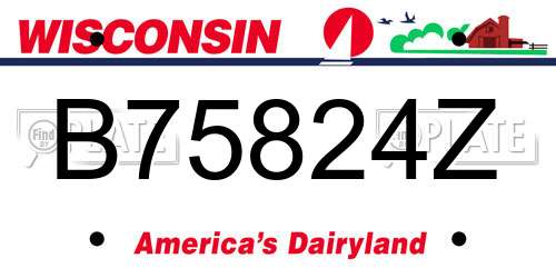 B75824Z Wisconsin License Plate