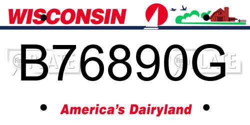 B76890G Wisconsin License Plate