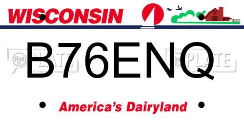 B76ENQ Wisconsin License Plate
