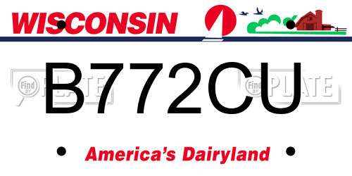 B772CU Wisconsin License Plate
