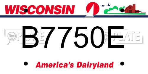 B7750E Wisconsin License Plate
