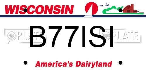 B77ISI Wisconsin License Plate