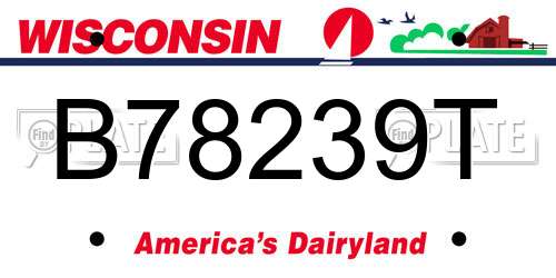 B78239T Wisconsin License Plate