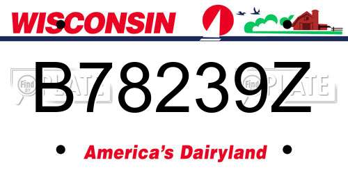 B78239Z Wisconsin License Plate