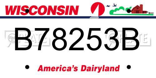 B78253B Wisconsin License Plate