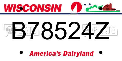 B78524Z Wisconsin License Plate