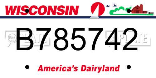 B785742 Wisconsin License Plate