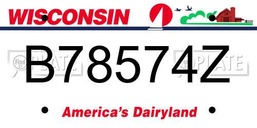B78574Z Wisconsin License Plate