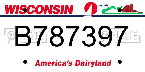 B787397 Wisconsin License Plate