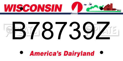 B78739Z Wisconsin License Plate