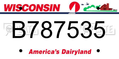 B787535 Wisconsin License Plate