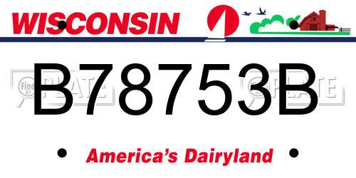 B78753B Wisconsin License Plate