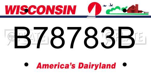 B78783B Wisconsin License Plate