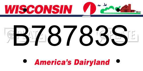 B78783S Wisconsin License Plate