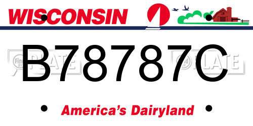B78787C Wisconsin License Plate