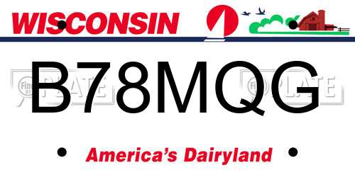 B78MQG Wisconsin License Plate
