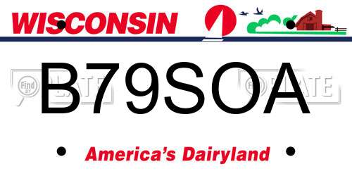 B79SOA Wisconsin License Plate