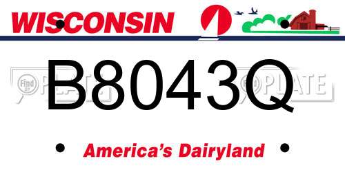 B8043Q Wisconsin License Plate
