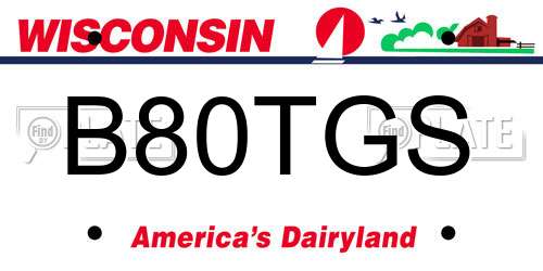 B80TGS Wisconsin License Plate