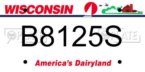 B8125S Wisconsin License Plate