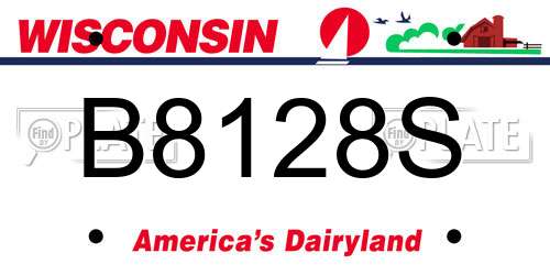 B8128S Wisconsin License Plate
