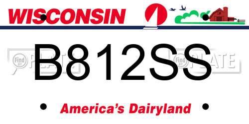 B812SS Wisconsin License Plate