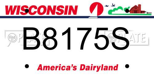 B8175S Wisconsin License Plate