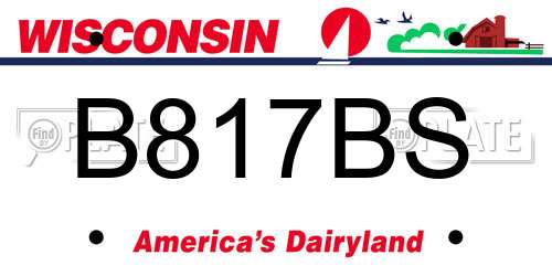 B817BS Wisconsin License Plate
