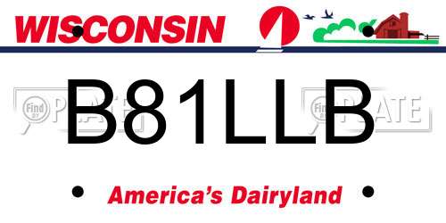 B81LLB Wisconsin License Plate