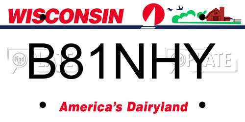 B81NHY Wisconsin License Plate