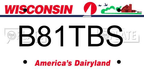 B81TBS Wisconsin License Plate