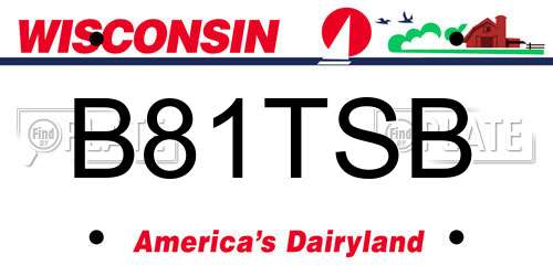 B81TSB Wisconsin License Plate
